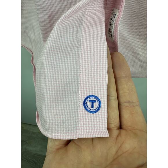 Twillory Pink Performance Fabric Long Sleeve Button Up Size 16.5 - Picture 9 of 12